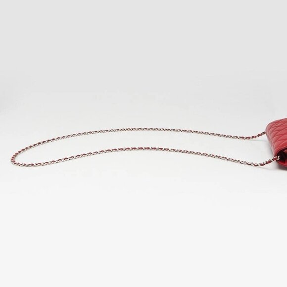 Chanel Red Quilted Lambskin Leather Classic WOC Clutch Bag - Picture 5 of 12